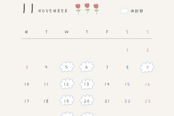 11月の診療スケジュール