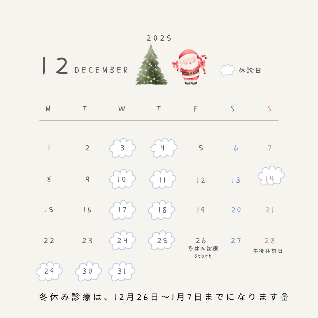 12月の診療スケジュール